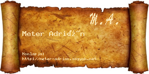Meter Adrián névjegykártya